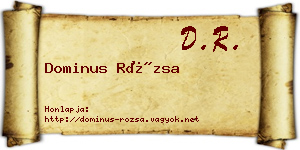 Dominus Rózsa névjegykártya